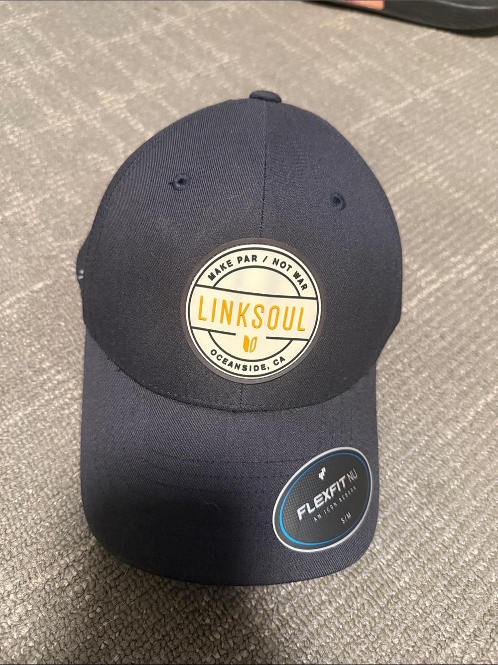 Linksoul Navy Flexfit Baseball Cap with Circular Logo Patch